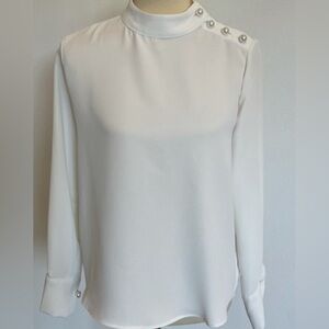 Zara BNWT white pearl detail top Large